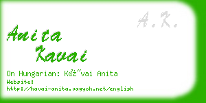 anita kavai business card